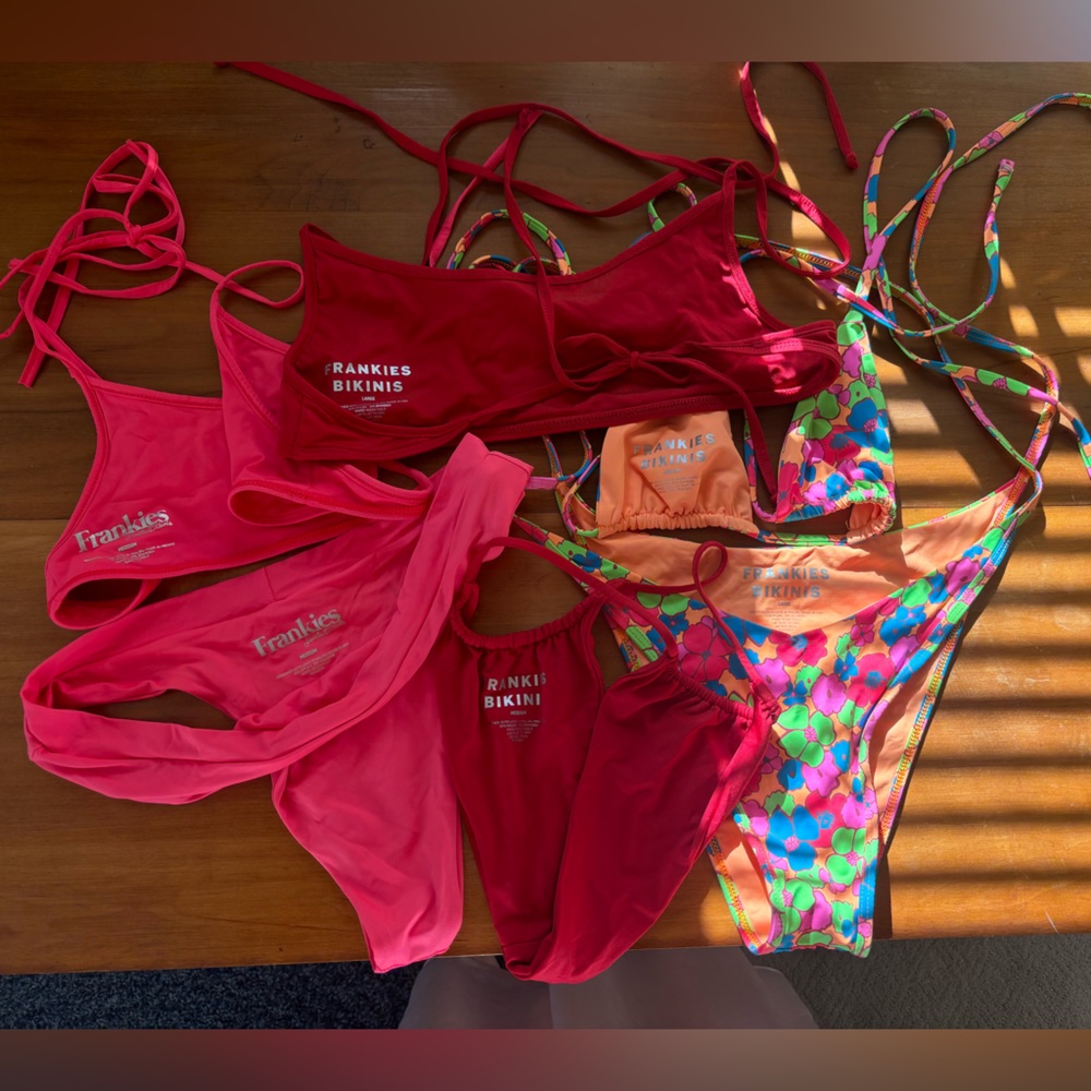 Women’s Frankie’s Bikinis lot of three sets. Medium and large. EUC.